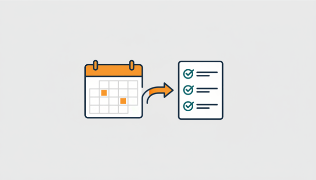 Kalender en afvinklijst voor de maandafsluiting met AI
