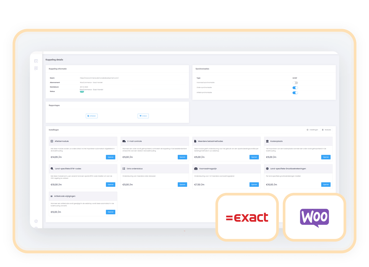 iwebdevelopment exact woocommerce koppeling